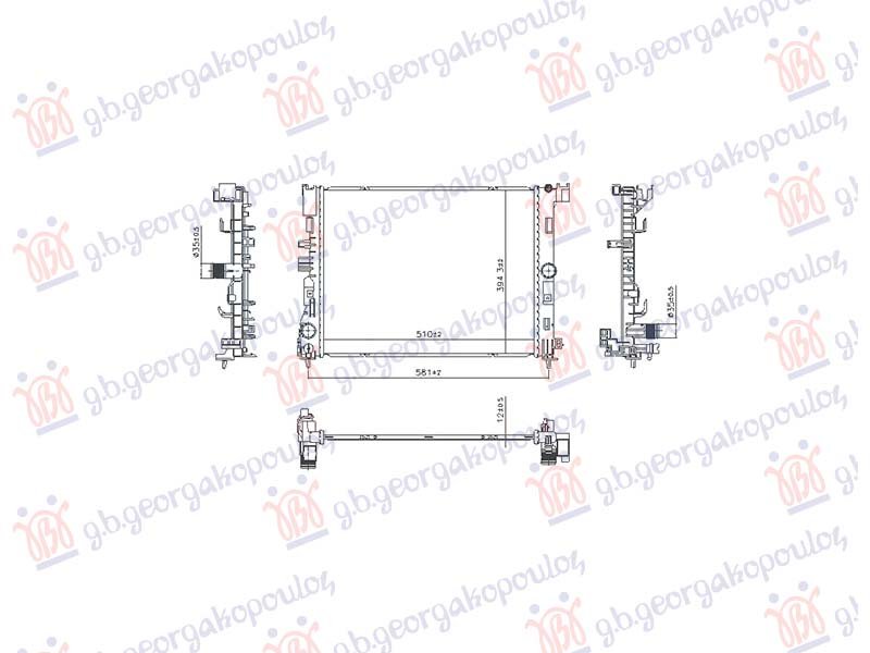 HLADNJAK MOTORA 1.6 BENZIN/HIBRID (AUTO) (510x394) (NRF)