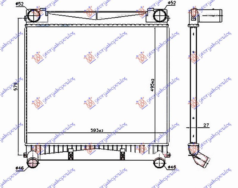 HLAD. INTERC.  3.6 TD DIZEL (495x595x27)