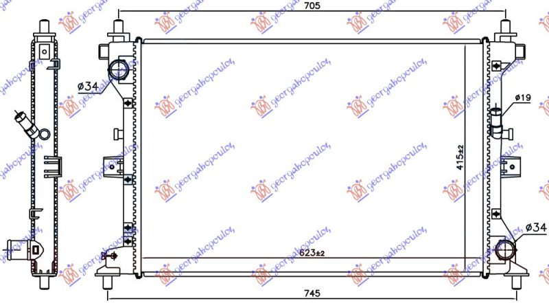 HLADNJAK MOTORA 1.6 DDiS DIZEL (MAN) (623x415x27) (NISSENS)