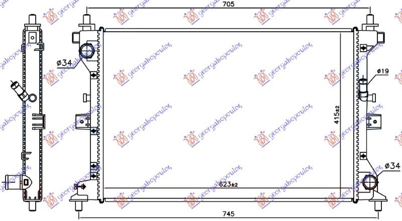 HLADNJAK MOTORA 1.6 DDiS DIZEL (MAN) (623x415x27) (NRF)