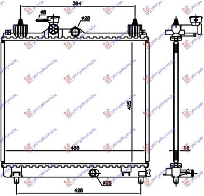 HLADNJAK MOTORA 1.2 BENZIN (425x485x16)