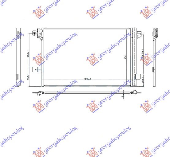 HLADNJAK KLIME ZA SVE MODELE BENZIN/DIZEL (72.0x38.2x1.6)