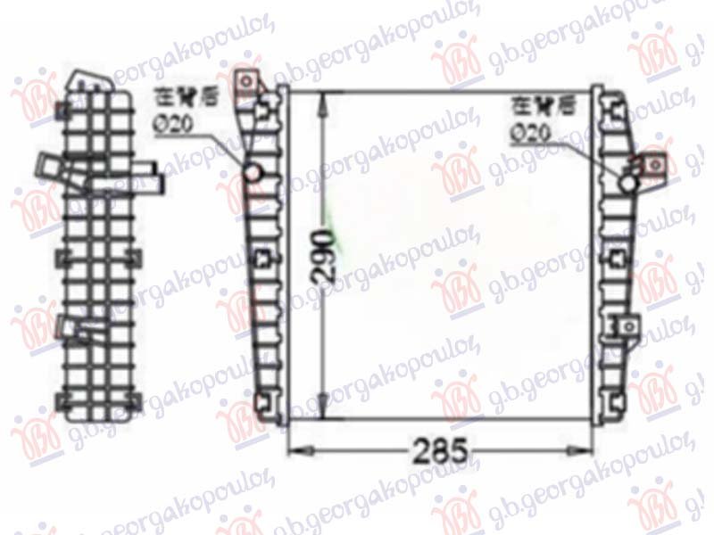 HLADNJAK MOTORA DODATNI 3.0 TSI HIBRID (AUTO) (CENTAR) (268x287) (VALEO)