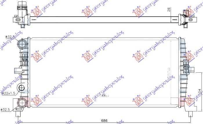 HLADNJAK MOTORA 1.0 Tsi BENZIN (590x260x26) (NISSENS)