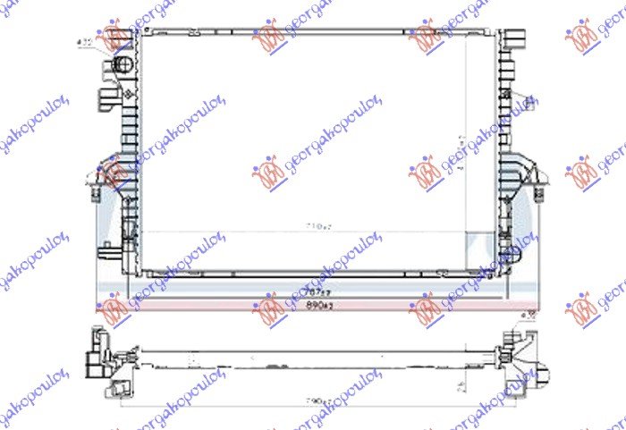 HLADNJAK MOTORA 2.0 TDi (110/150KW) DIZEL (710x470x26) (HELLA)